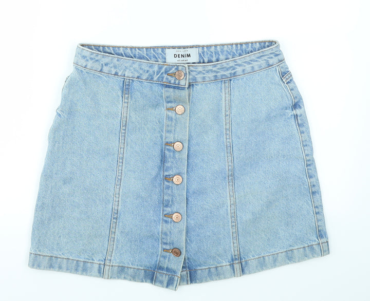 New Look Womens Blue A-Line Skirt Size 12