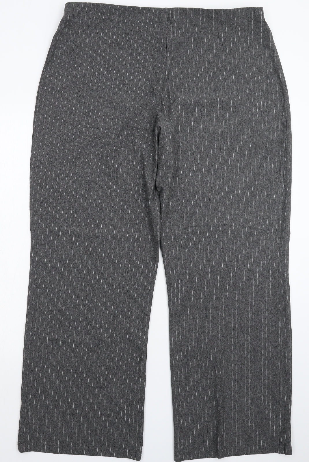 Marks and Spencer Womens Grey Striped  Trousers  Size 20 L30 in