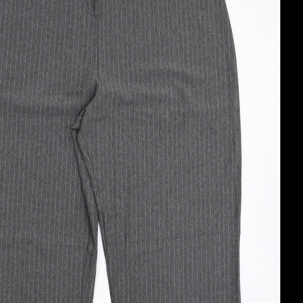 Marks and Spencer Womens Grey Striped  Trousers  Size 20 L30 in
