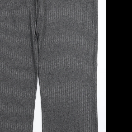 Marks and Spencer Womens Grey Striped  Trousers  Size 20 L30 in