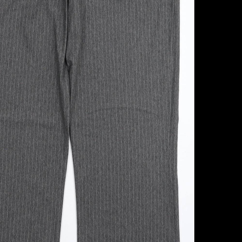 Marks and Spencer Womens Grey Striped  Trousers  Size 20 L30 in