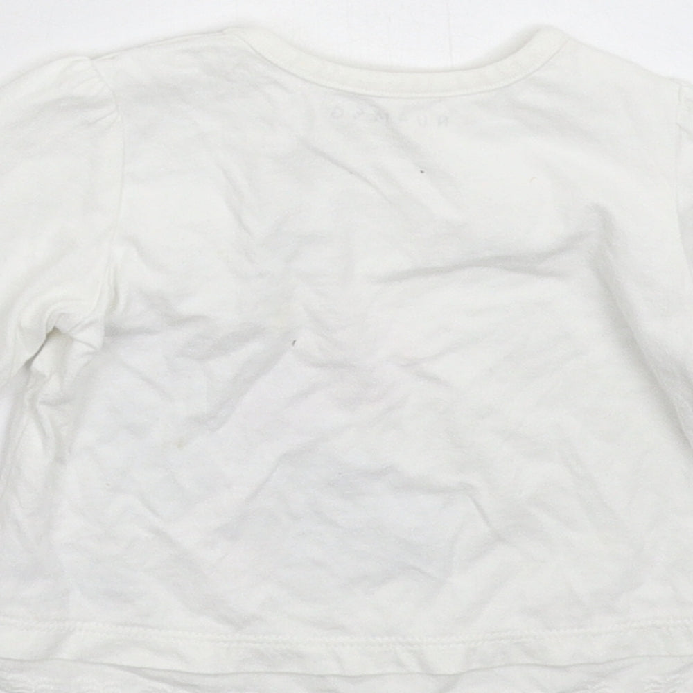 Nutmeg Girls White   Basic T-Shirt Size 6-9 Months