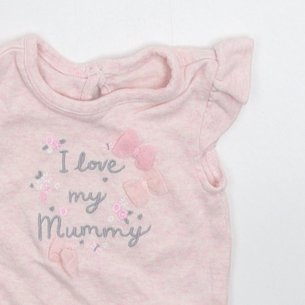 George Girls Pink   Babygrow One-Piece Size 0-3 Months