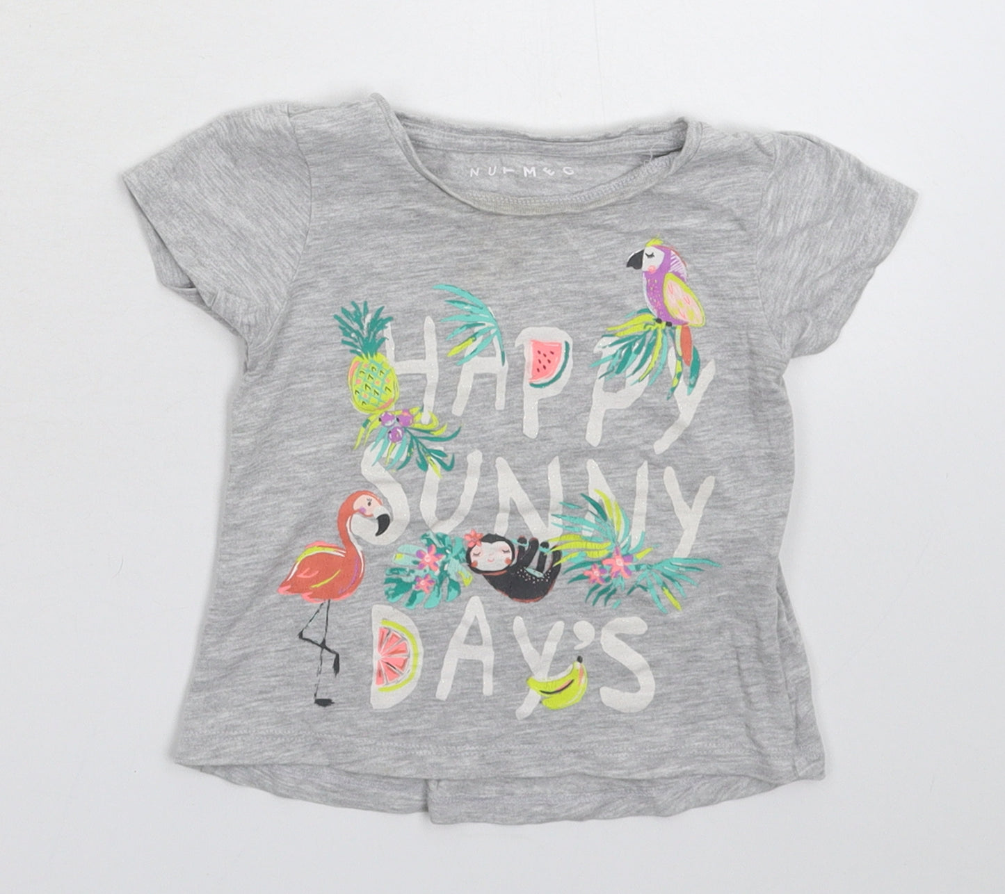 Nutmeg Girls Grey   Basic T-Shirt Size 18-24 Months