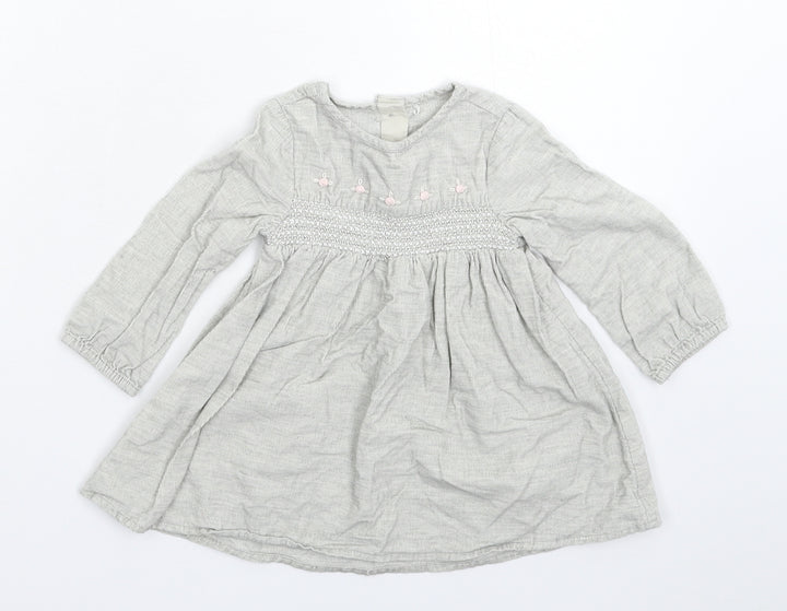 TU Girls Grey Corduroy Fit & Flare Size 6-9 Months