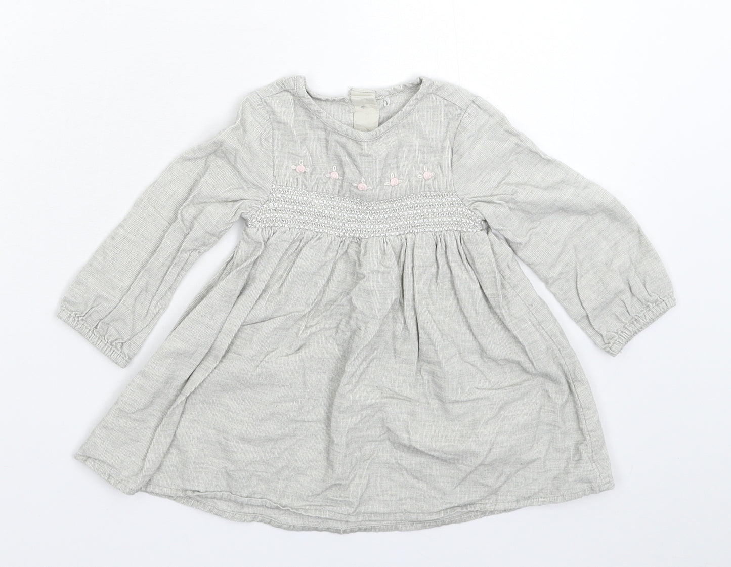 TU Girls Grey  Corduroy Fit & Flare  Size 6-9 Months