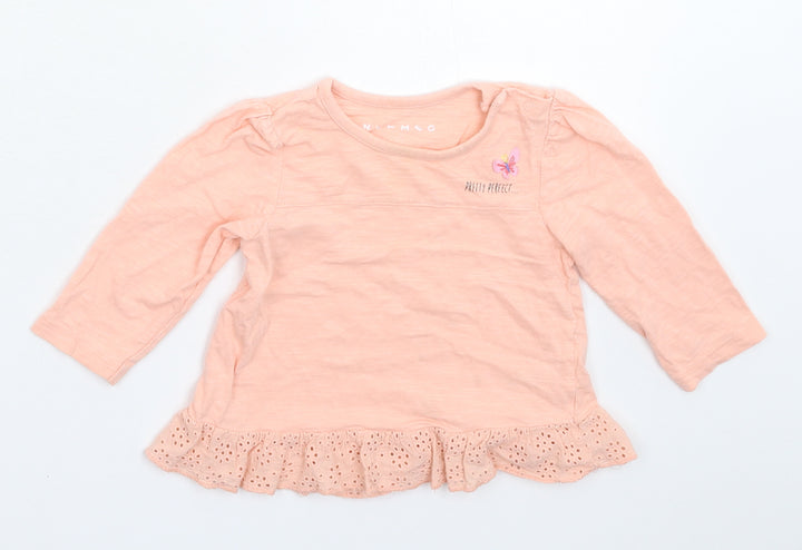 Nutmeg Girls Pink   Basic T-Shirt Size 9-12 Months