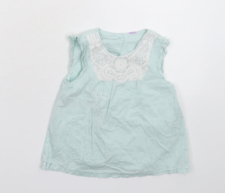 Mini Club Girls Green Spotted Basic Button-Up Size 2-3 Years