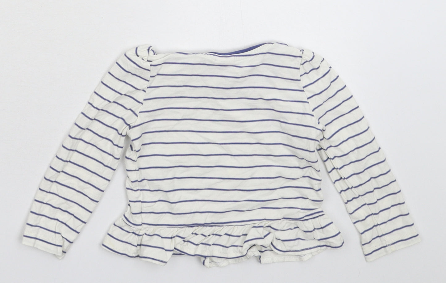 Mini Club Girls White Striped  Basic T-Shirt Size 9-12 Months