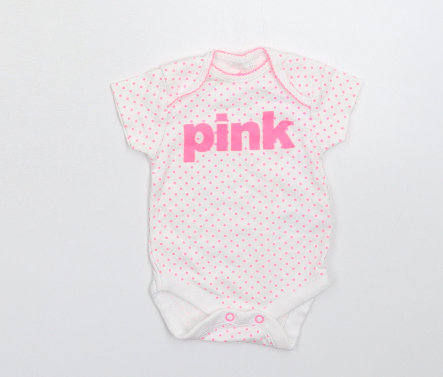 NEXT Girls White Spotted  Babygrow One-Piece Size Newborn