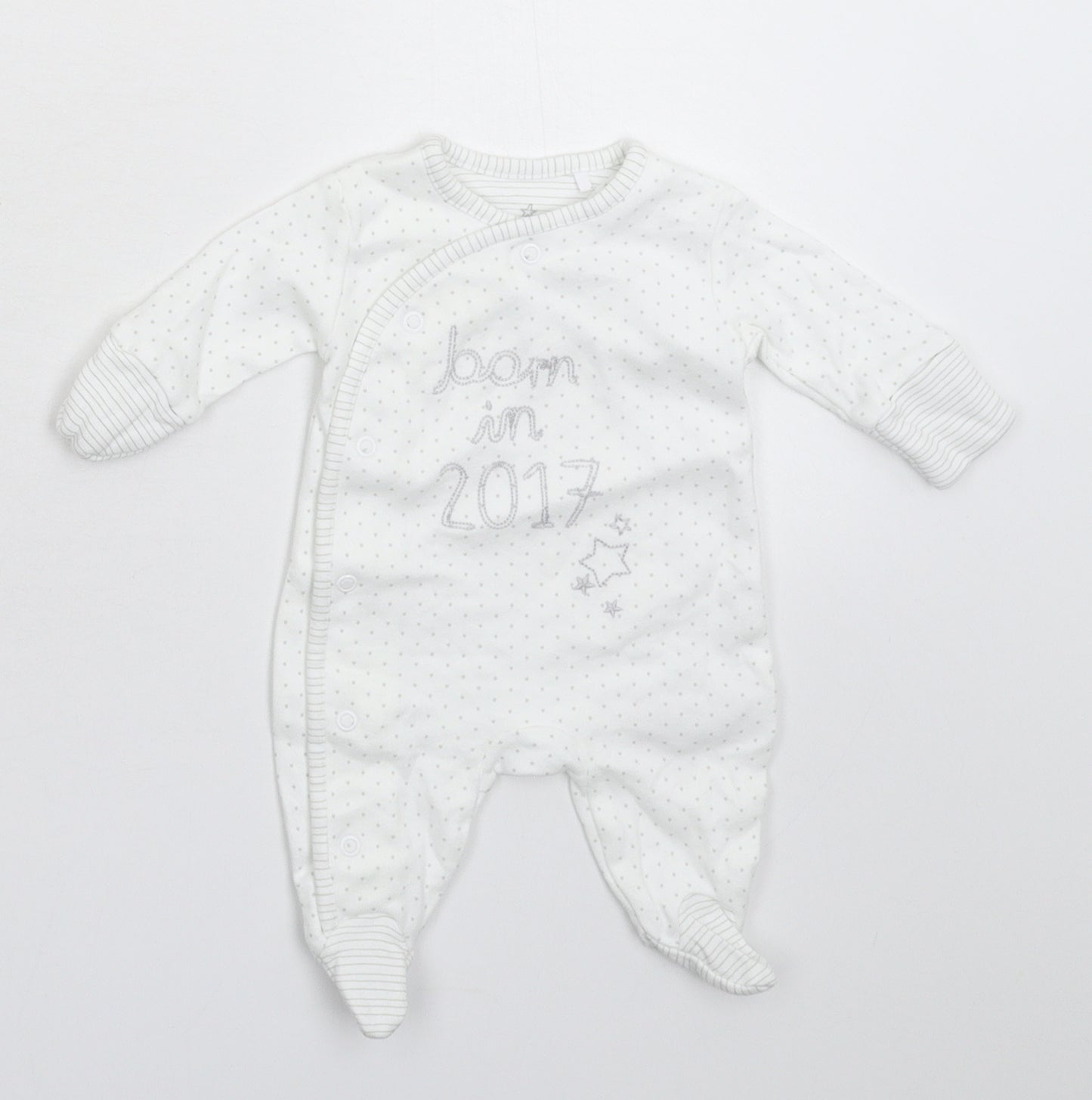 NEXT Baby White Geometric  Babygrow One-Piece Size Newborn