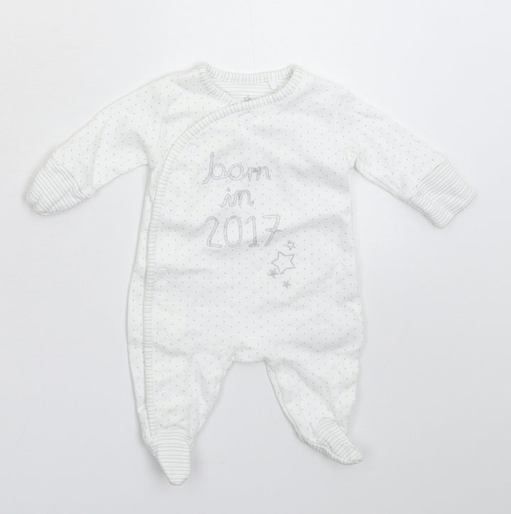 NEXT Baby White Geometric  Babygrow One-Piece Size Newborn