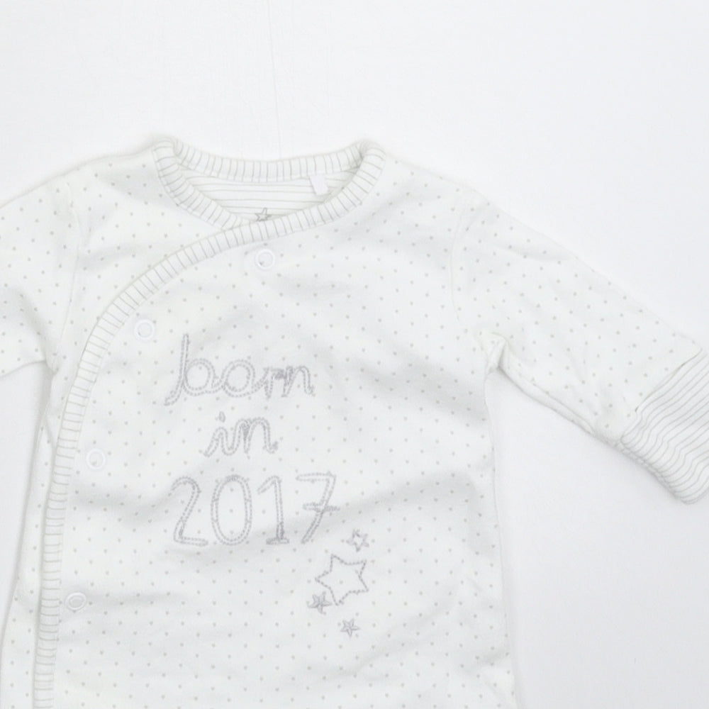 NEXT Baby White Geometric  Babygrow One-Piece Size Newborn