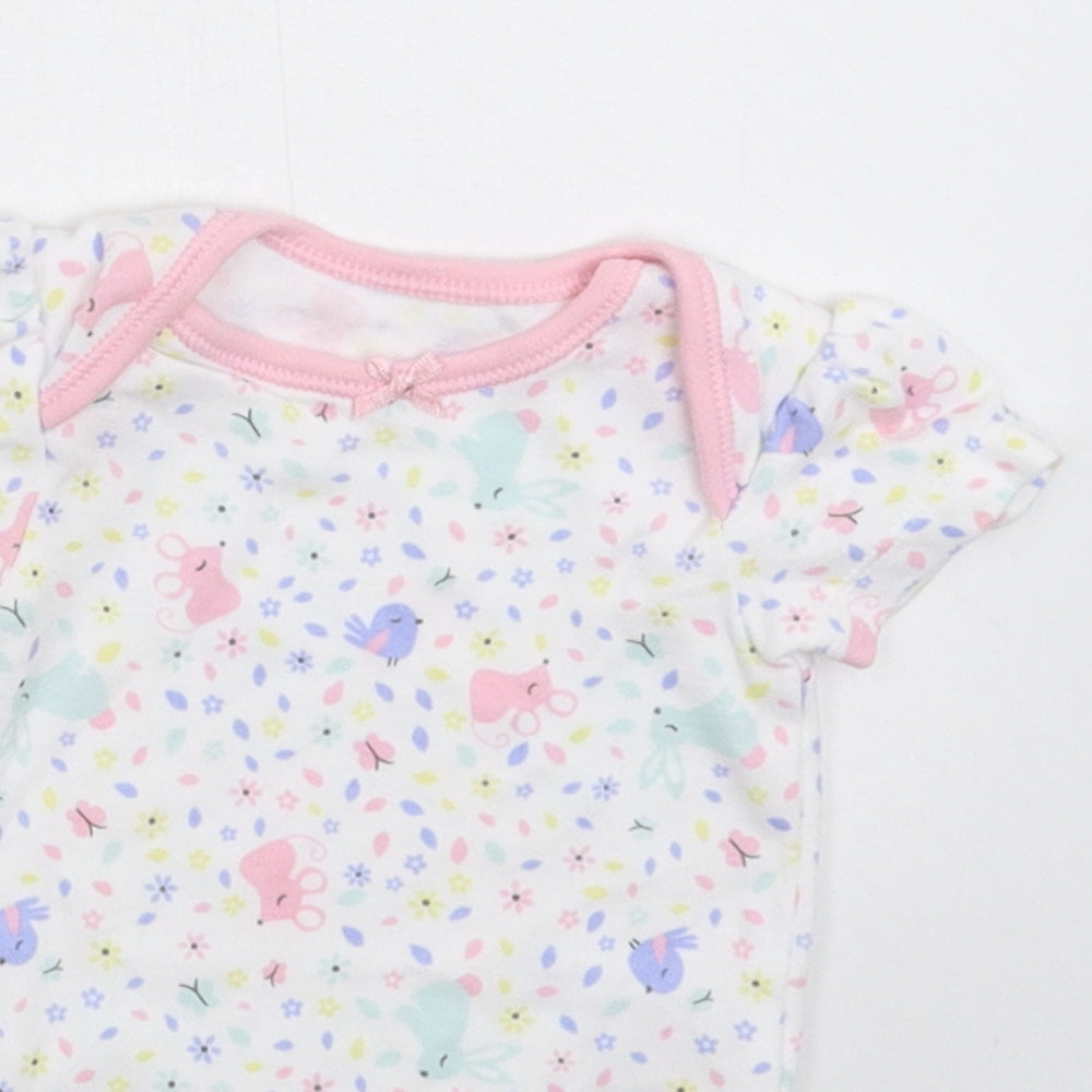 George Baby White Floral  Babygrow One-Piece Size 0-3 Months