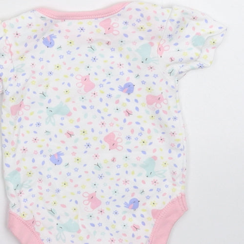 George Baby White Floral  Babygrow One-Piece Size 0-3 Months