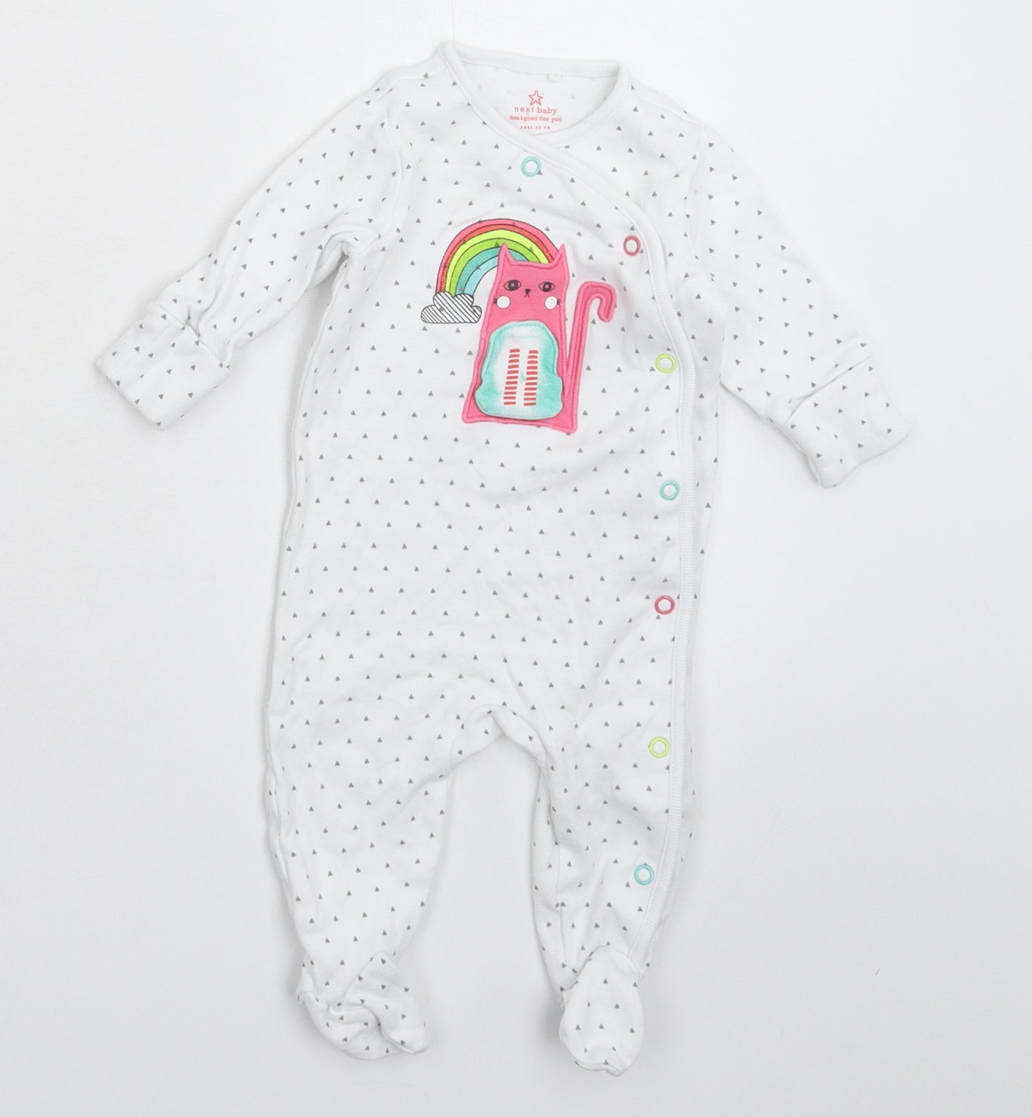 NEXT Baby White Geometric  Babygrow One-Piece Size 0-3 Months