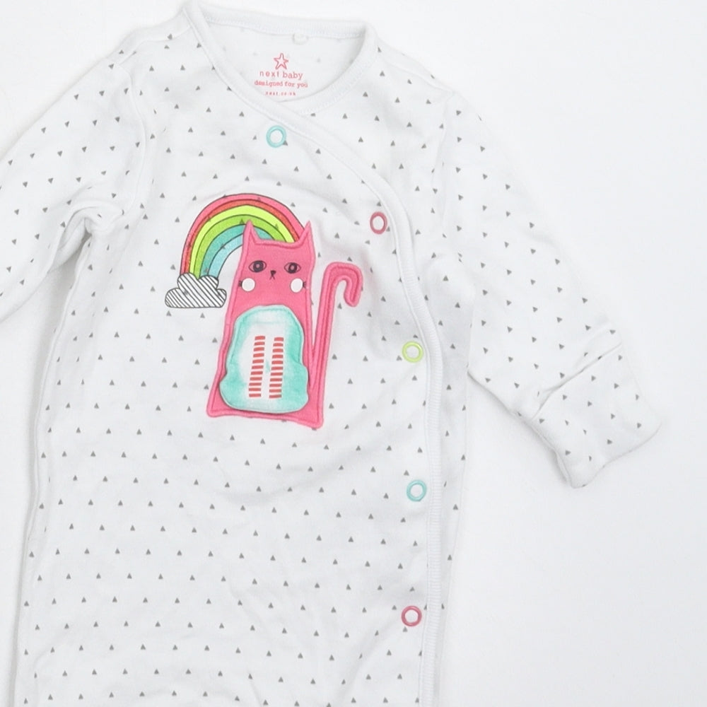 NEXT Baby White Geometric  Babygrow One-Piece Size 0-3 Months