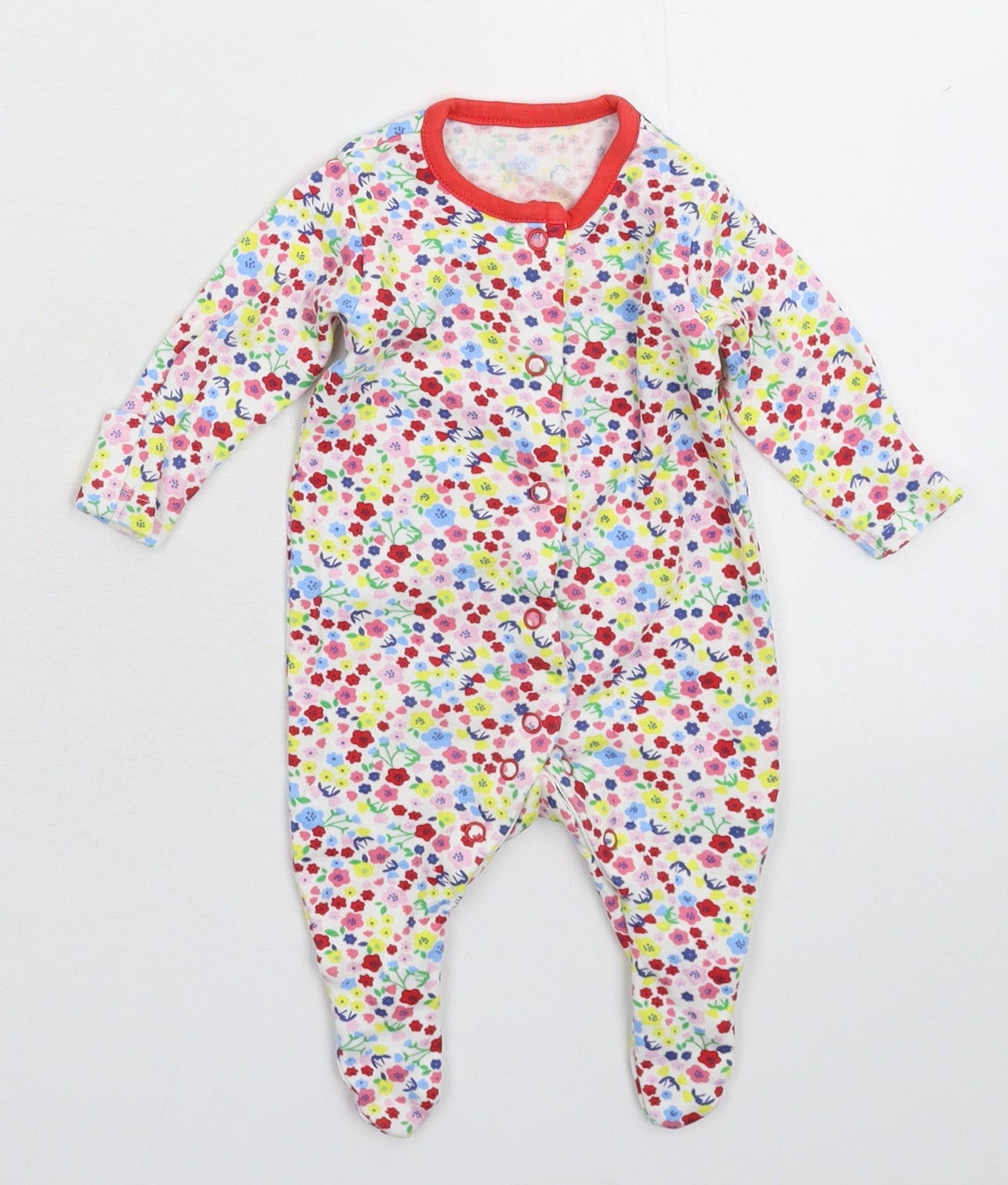 TU Baby White Floral  Babygrow One-Piece Size Newborn