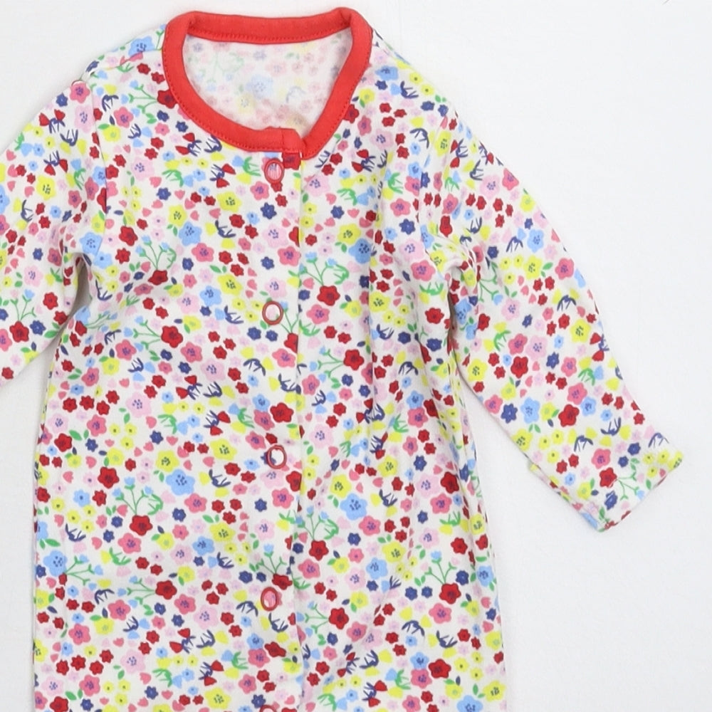 TU Baby White Floral  Babygrow One-Piece Size Newborn