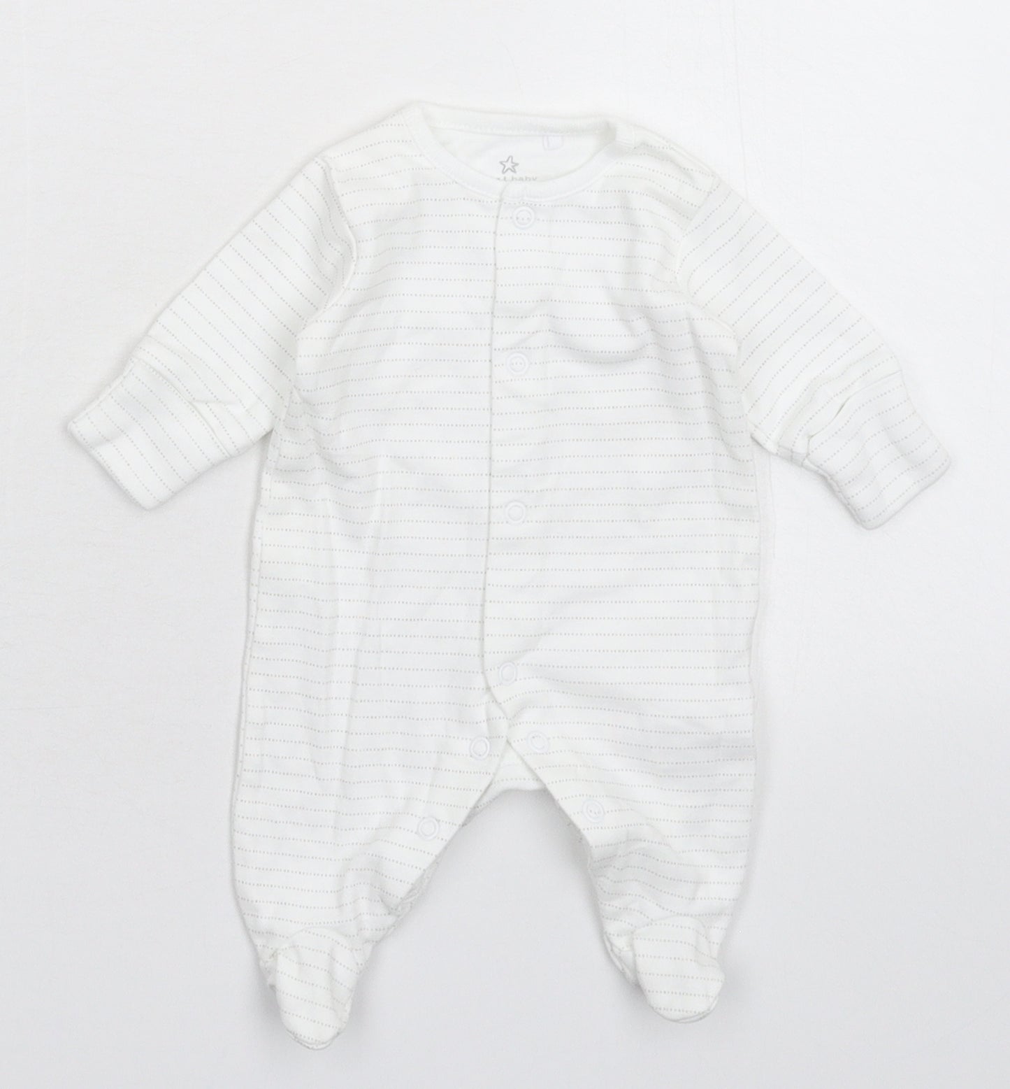 NEXT Baby White Striped  Babygrow One-Piece Size 0-3 Months