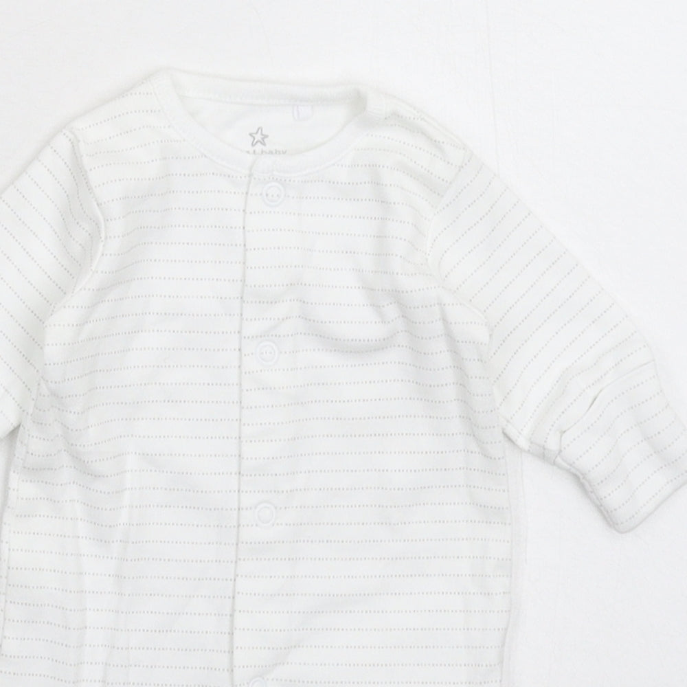 NEXT Baby White Striped  Babygrow One-Piece Size 0-3 Months