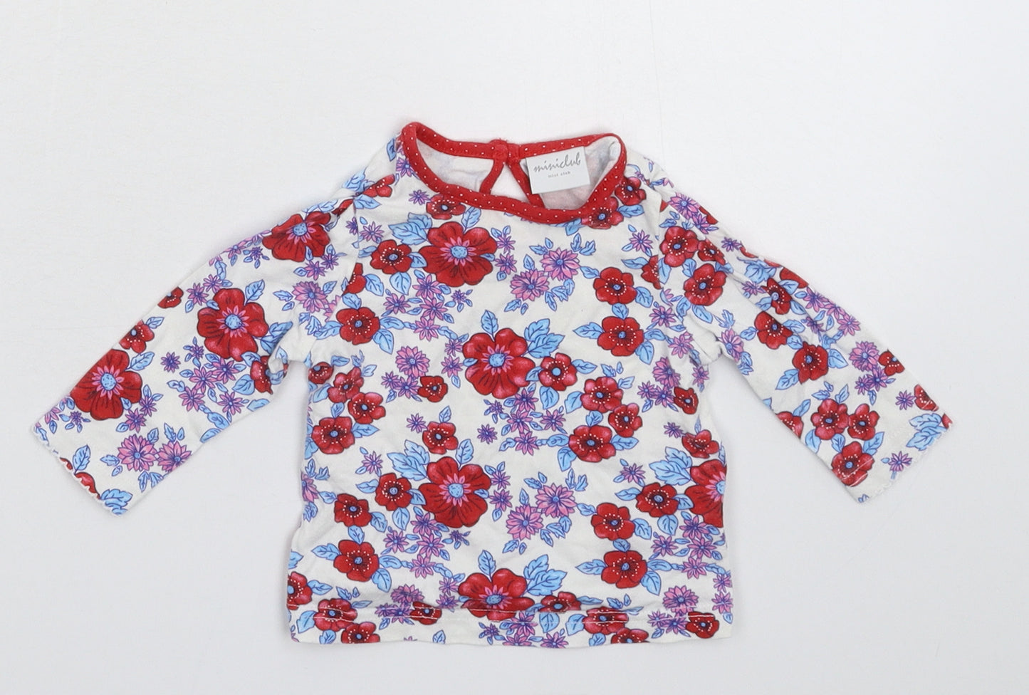 Mini Club Girls White Floral  Basic Blouse Size 3-6 Months
