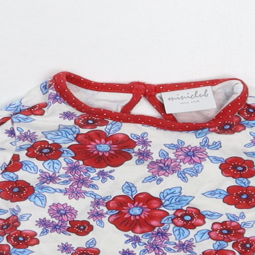 Mini Club Girls White Floral  Basic Blouse Size 3-6 Months