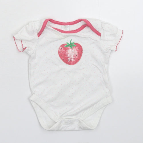 Mini Club Girls White Spotted  Babygrow One-Piece Size 3-6 Months