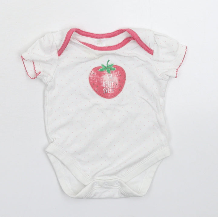 Mini Club Girls White Spotted Babygrow One-Piece Size 3-6 Months