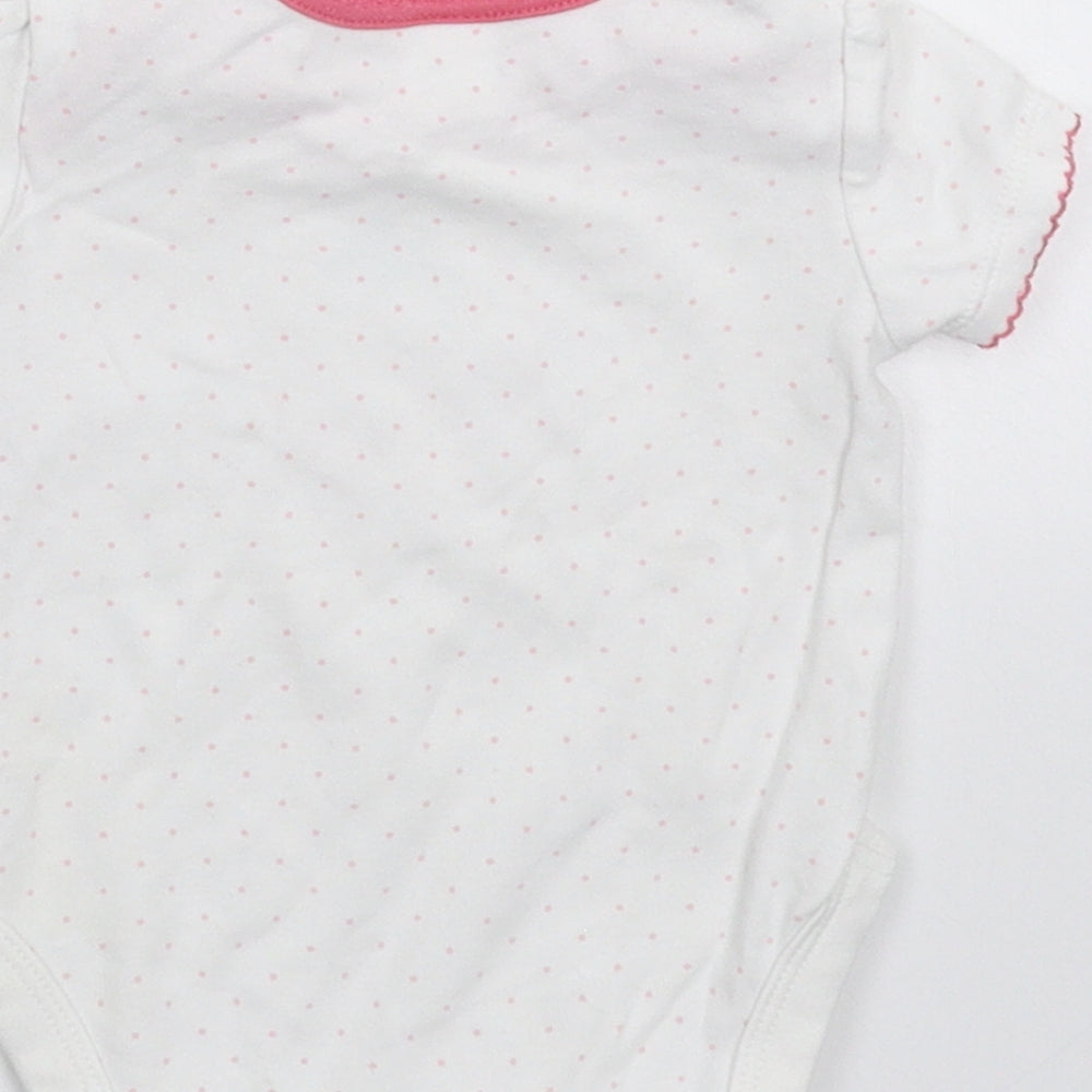Mini Club Girls White Spotted  Babygrow One-Piece Size 3-6 Months