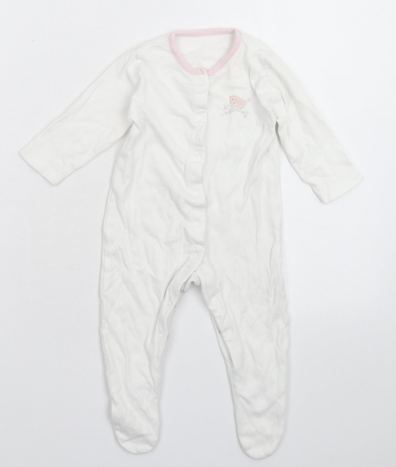 Mini Club Baby White   Babygrow One-Piece Size 3-6 Months