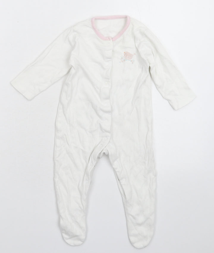 Mini Club Baby White Babygrow One-Piece Size 3-6 Months