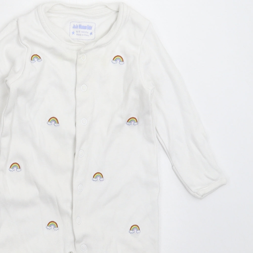 JoJo Maman Bébé Baby White   Babygrow One-Piece Size 6-9 Months