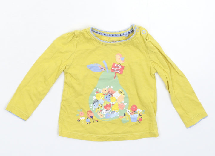 TU Girls Yellow Basic T-Shirt Size 3-6 Months