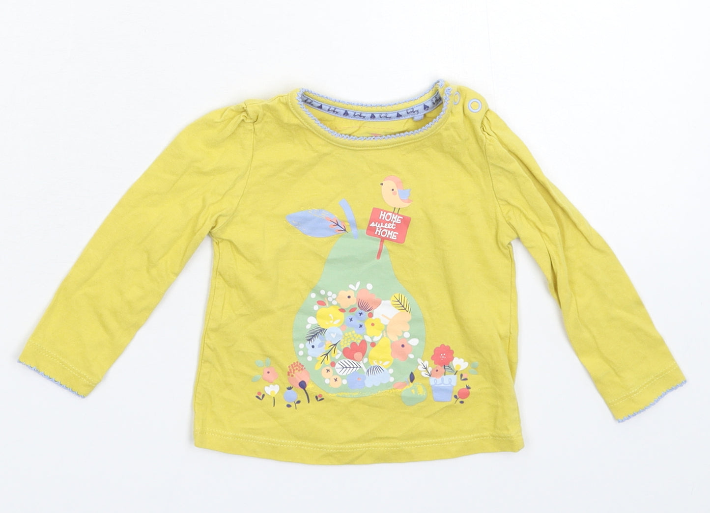 TU Girls Yellow   Basic T-Shirt Size 3-6 Months