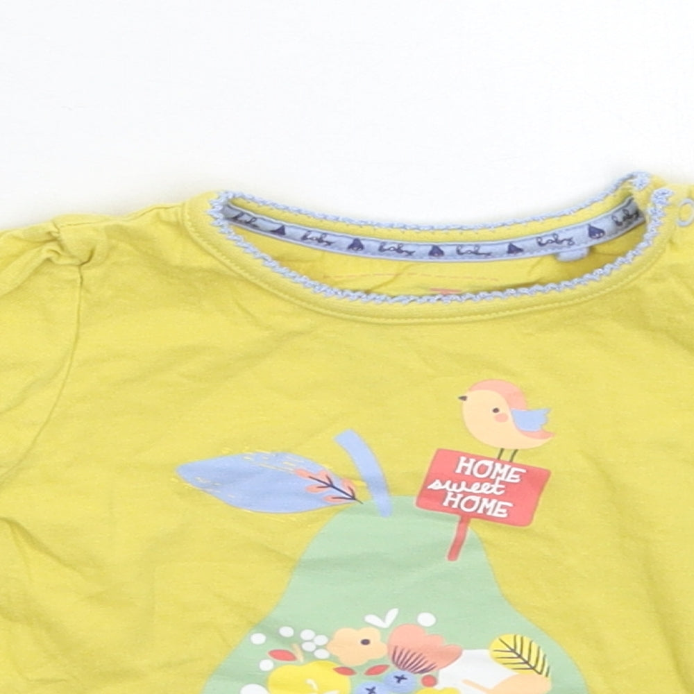 TU Girls Yellow   Basic T-Shirt Size 3-6 Months