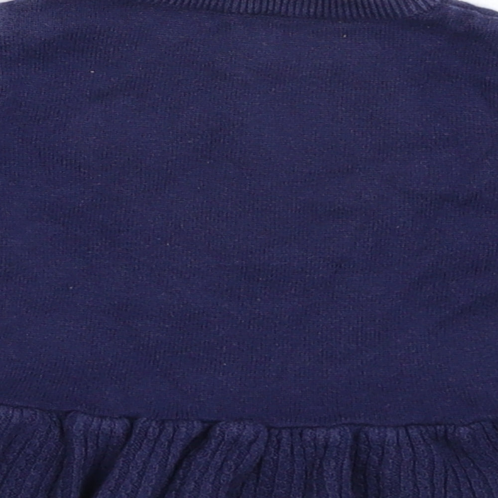 Nutmeg Girls Blue  Knit Pullover Jumper Size 3-6 Months
