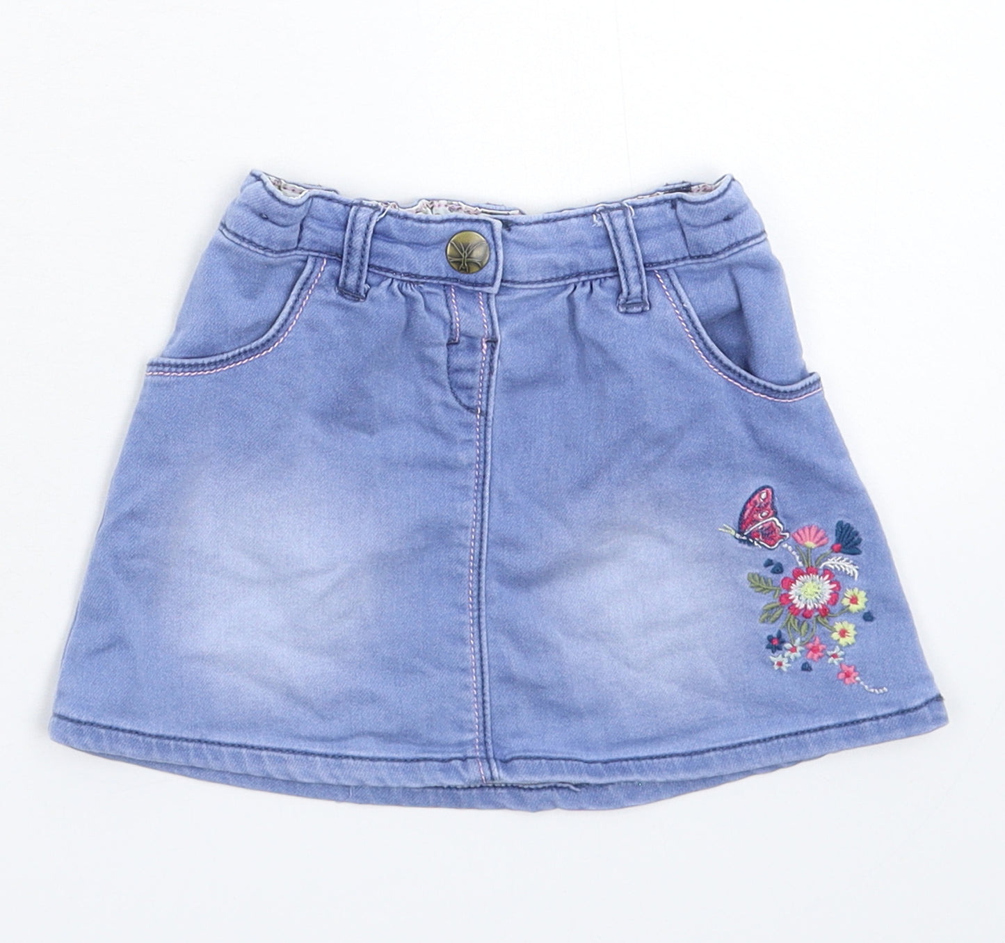 Nutmeg Girls Blue  Denim A-Line Skirt Size 18-24 Months