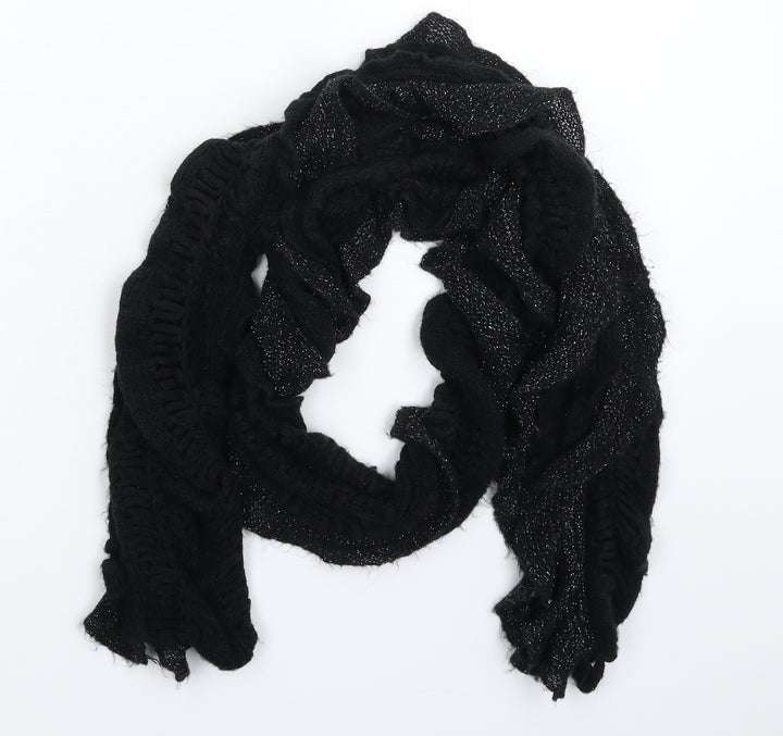 Preworn Womens Black Knit Scarf