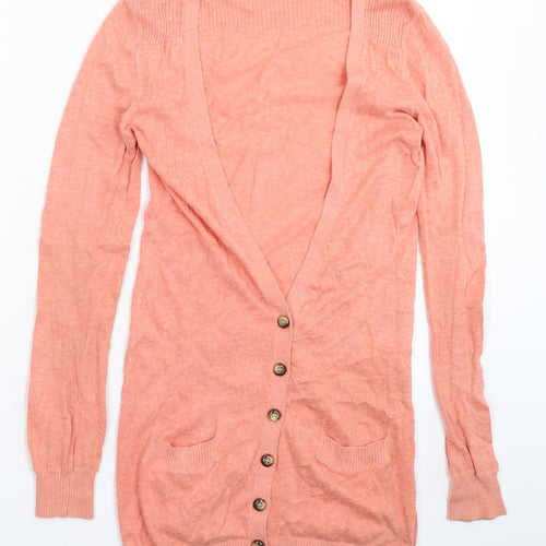 Miss Selfridge Womens Pink  Knit Cardigan Jumper Size 8
