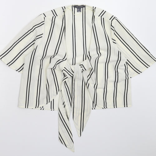 Primark Womens White Striped  Basic Blouse Size 10