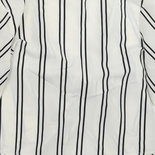 Primark Womens White Striped  Basic Blouse Size 10