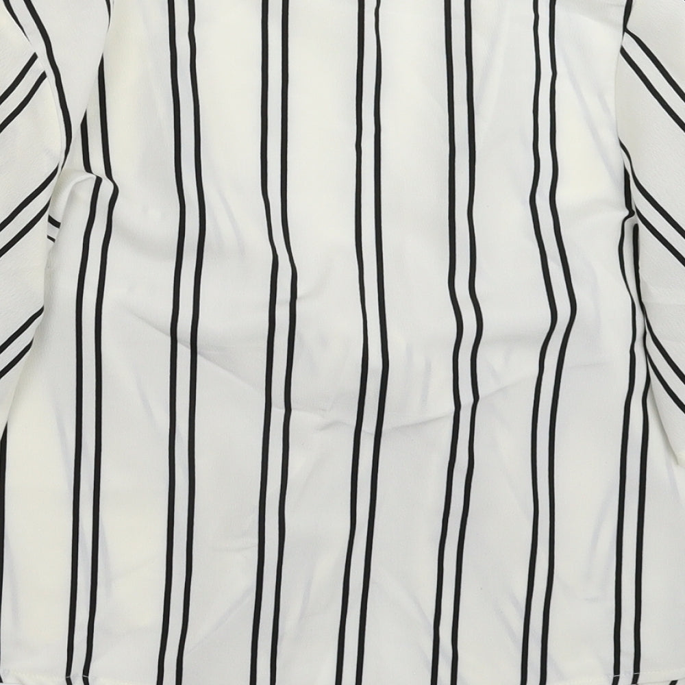 Primark Womens White Striped  Basic Blouse Size 10