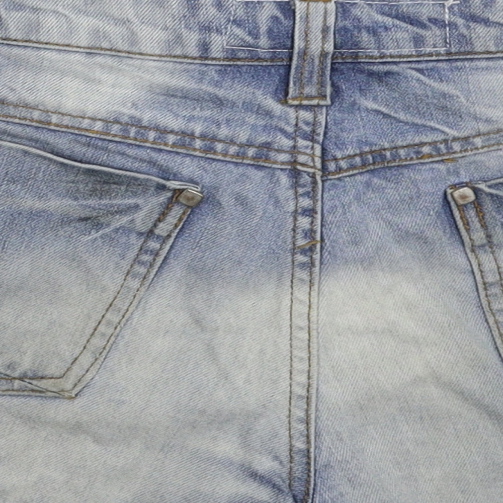 Denim & Co. Womens Blue  Denim Hot Pants Shorts Size 12 - Distressed
