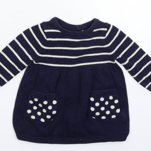 Gap Girls Blue Striped  Jumper Dress  Size 3-6 Months