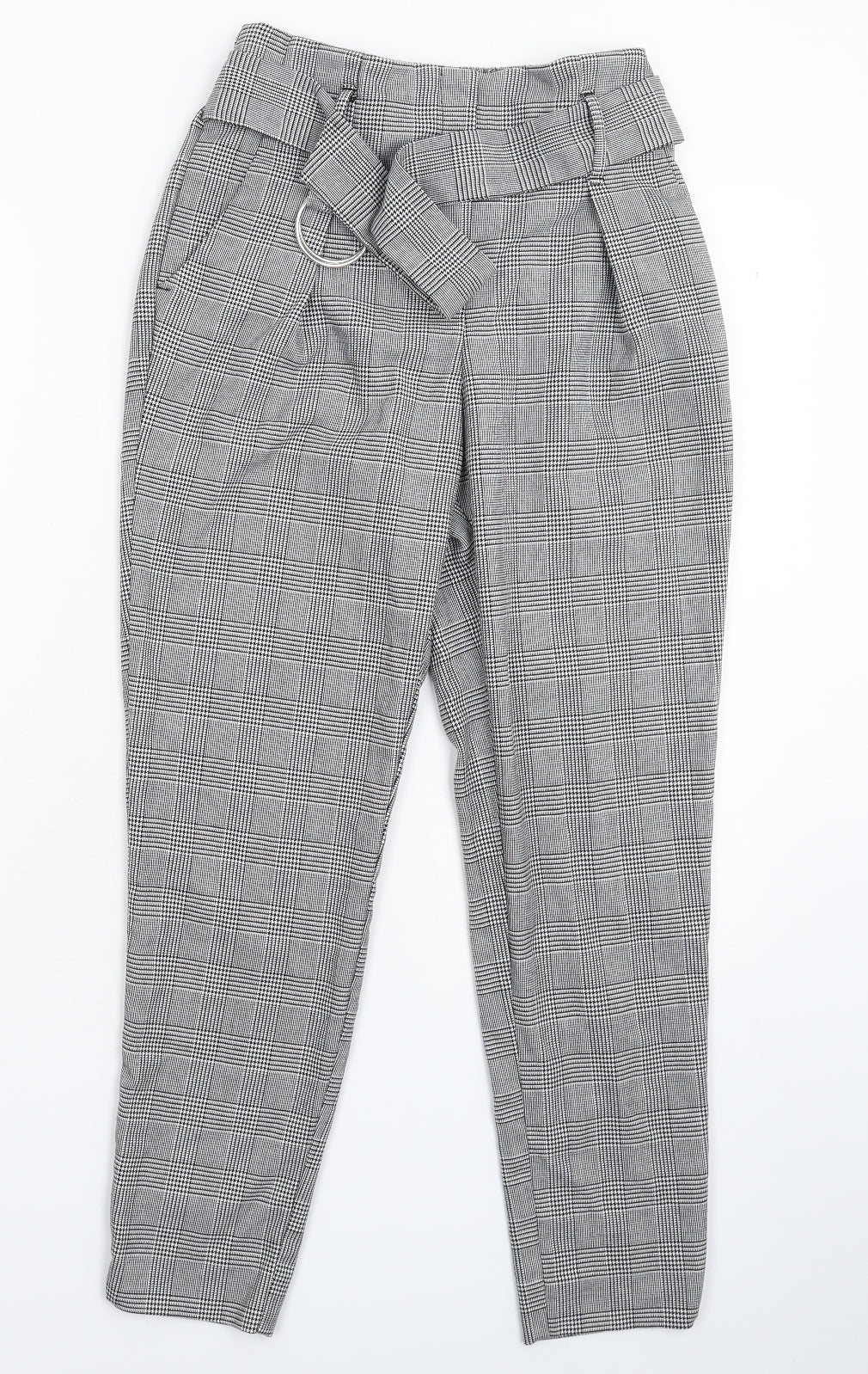 River Island Womens Grey Check  Trousers  Size 8 L26 in