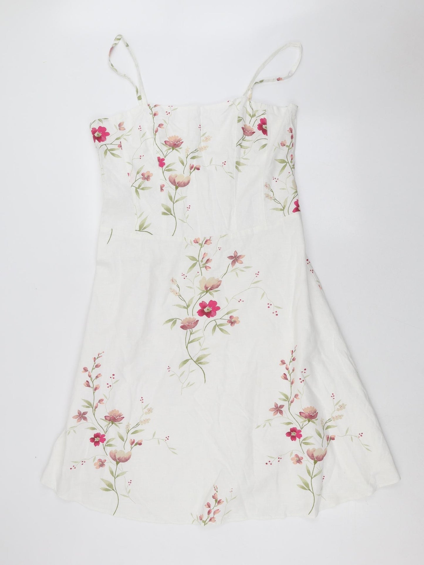 New Look Womens White Floral  A-Line  Size 16