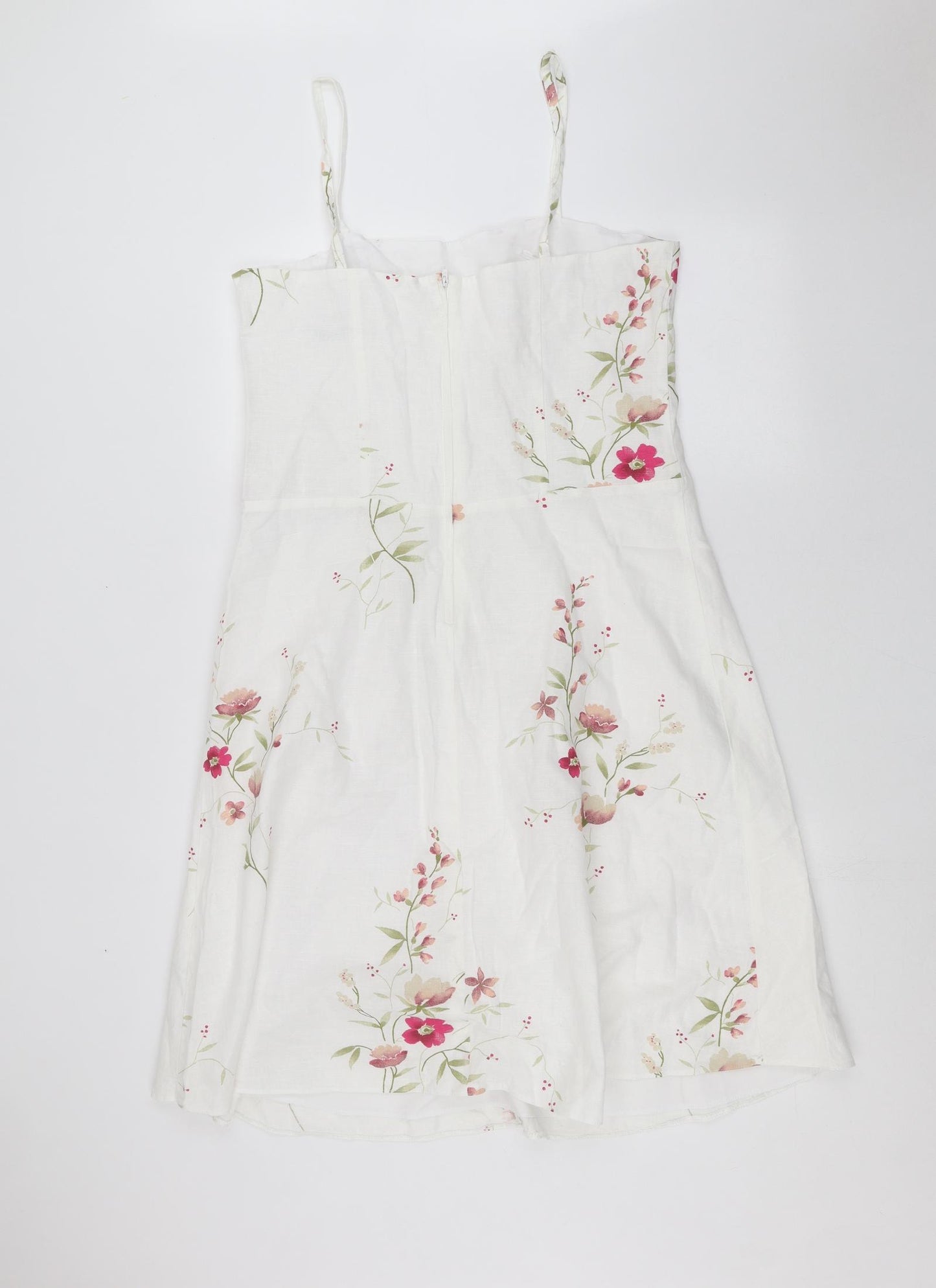 New Look Womens White Floral  A-Line  Size 16