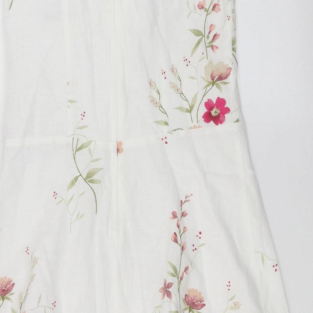 New Look Womens White Floral  A-Line  Size 16