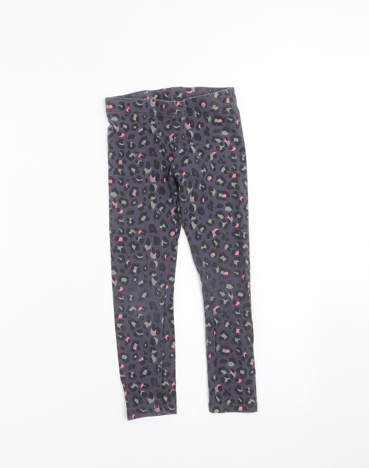F&F Girls Grey Animal Print  Carrot Trousers Size 5-6 Years - leggings